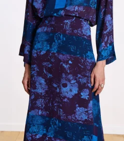 Discount Geprinte pruim uitlopende midirok DAMES Rokken