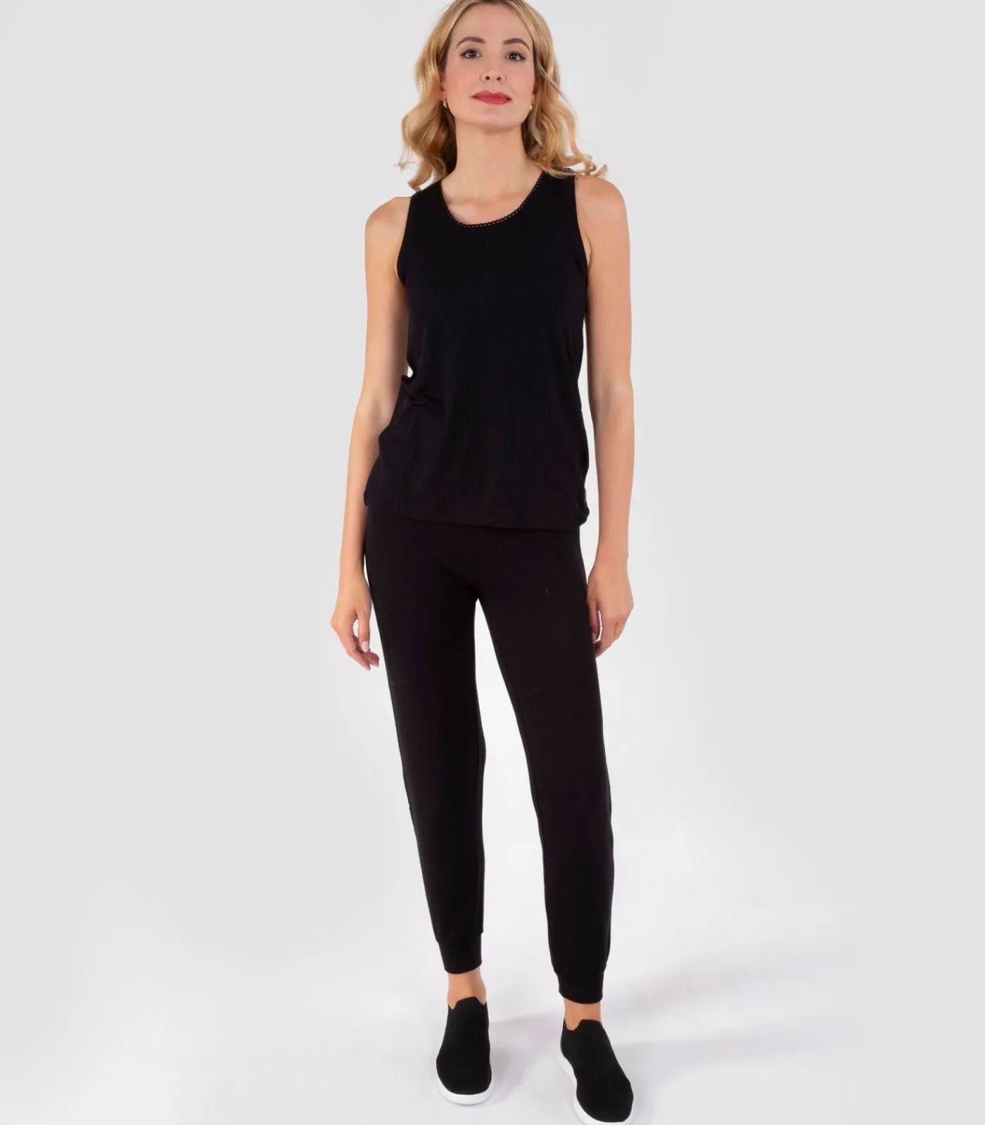 Best Geribde damestanktop Zwart DAMES Loungewear