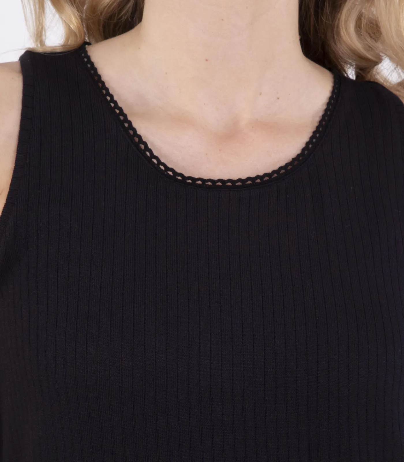 Best Geribde damestanktop Zwart DAMES Loungewear