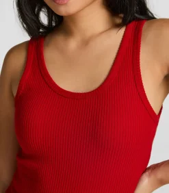 DAMES Hunkemöller Geribde singlet van geborstelde jersey