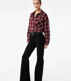 Online Geruite Lange Mouwen Flanellen Oversized Shacket DAMES Jassen