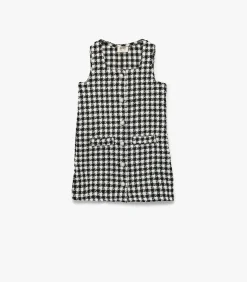 Kinderen Koton Geruite Mouwloze Jurk met Knoopdetail