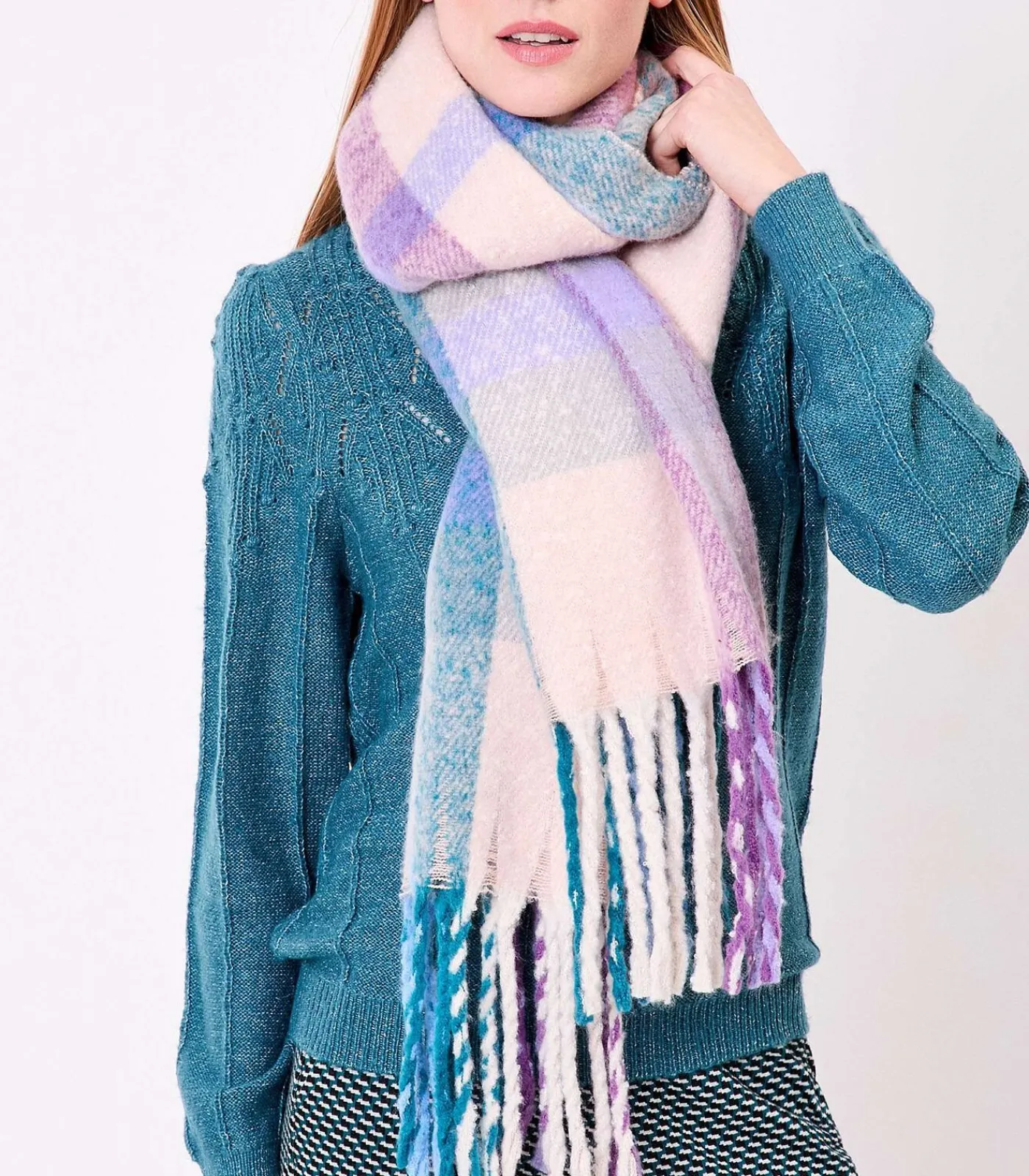 DAMES La Fiancée Geruite rechthoekige sjaal TIVA