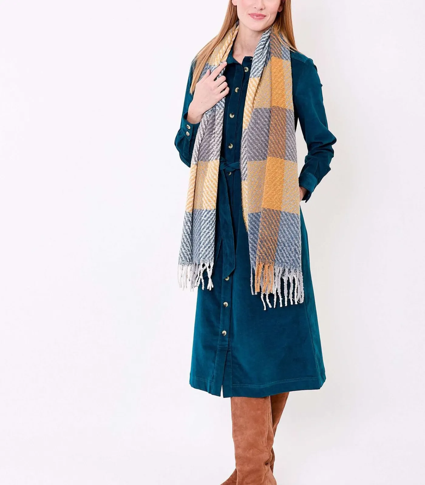 Geruite rechthoekige sjaal ORENDA DAMES Sjaals