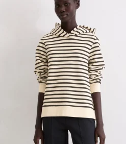 Gestreept sweatshirt met capuchon relaxed DAMES Truien & Cardigans