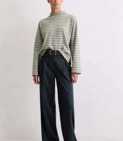 Online Gestreepte coltrui longsleeve regular DAMES T-Shirts & Tops