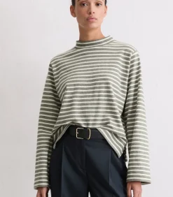 Online Gestreepte coltrui longsleeve regular DAMES T-Shirts & Tops