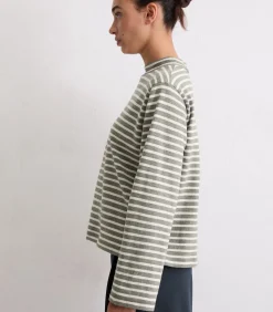 Online Gestreepte coltrui longsleeve regular DAMES T-Shirts & Tops