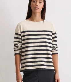 Clearance Gestreepte longsleeve relaxed DAMES T-Shirts & Tops