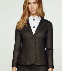 Best Getailleerd Punto di Roma-jack met print, met opgestikte zakken DAMES Maatpakken & Blazers