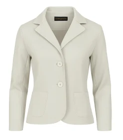 New Getailleerde stretchgabardineblazer van katoen-viscosemix DAMES Maatpakken & Blazers