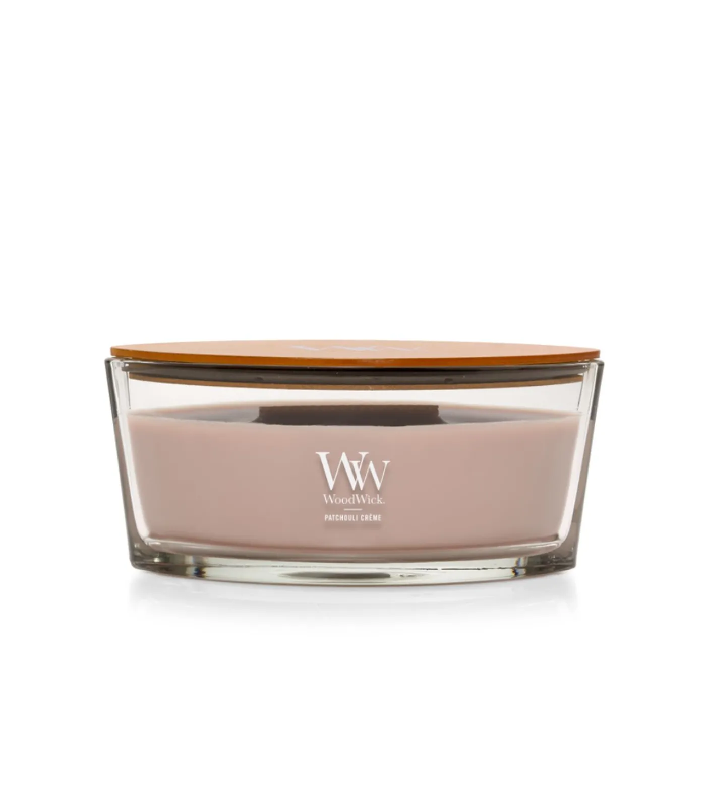 WoodWick Geurkaars Patchouli Crème Ellipse Candle