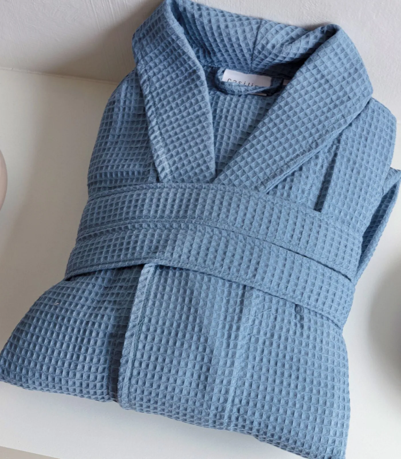 Heren Casilin Gewafelde Badjas Jeans Blauw