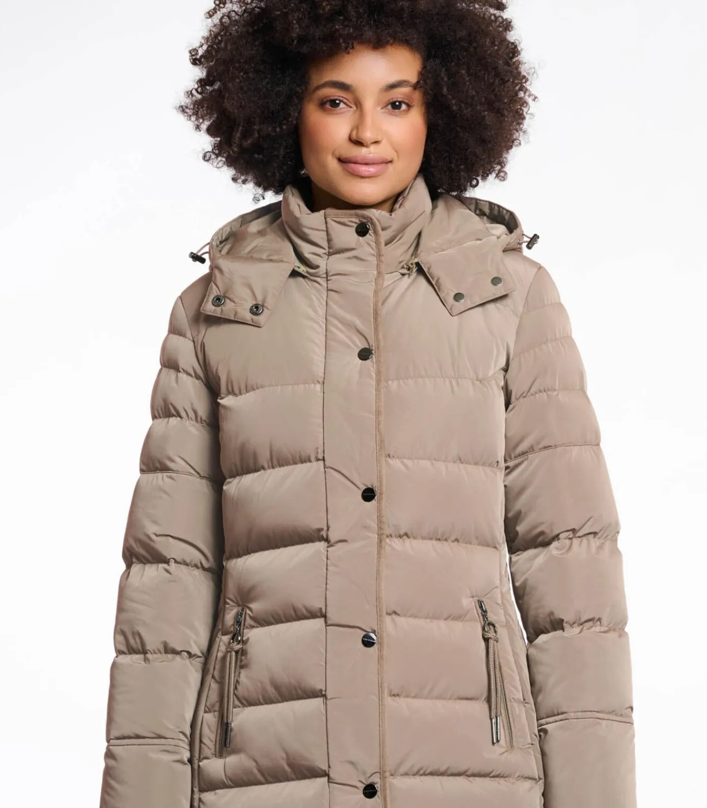 Outlet Gewatteerde jas met afneembare capuchon Toffee 38 DAMES Jassen