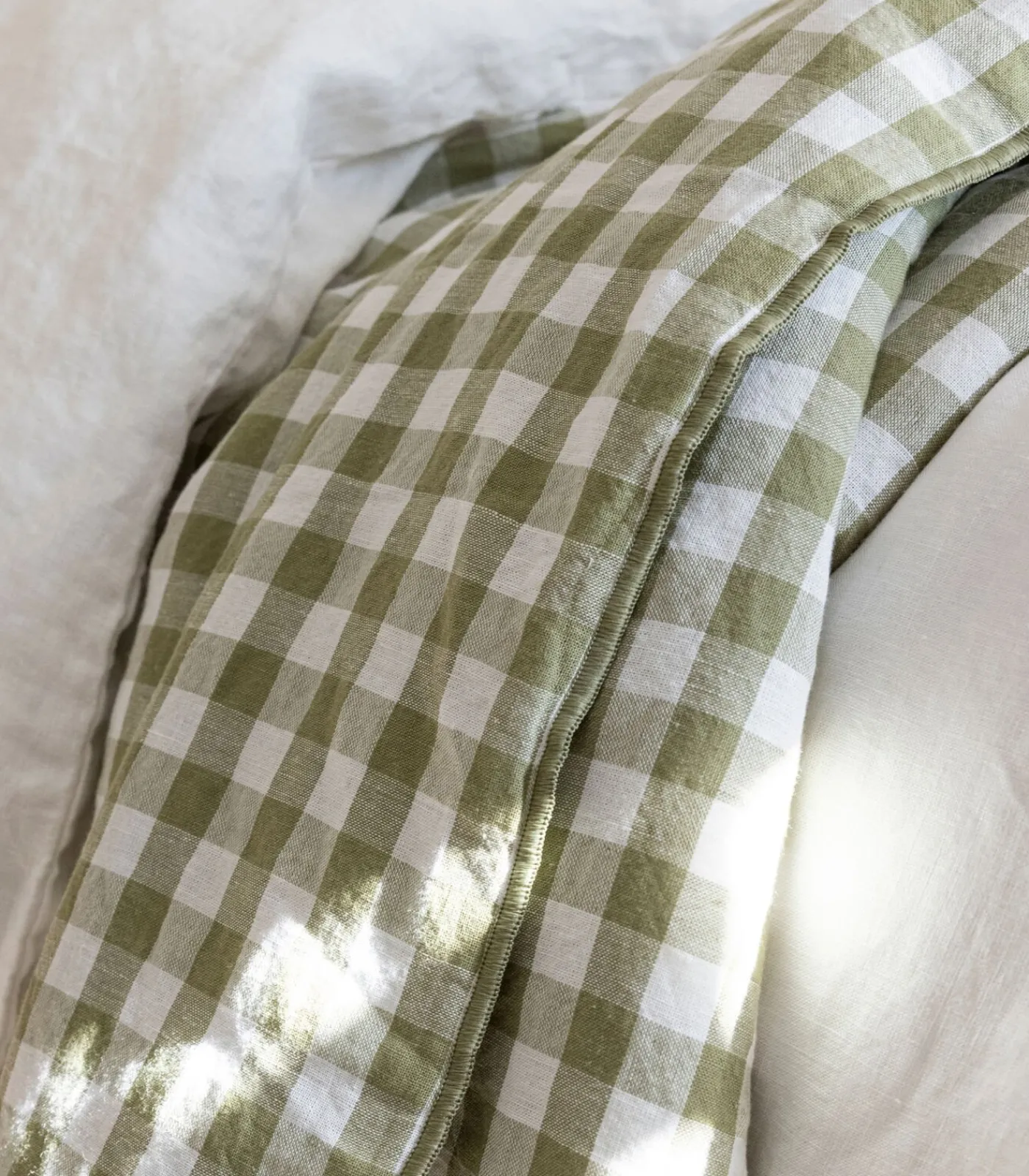 Blanc Cerise Gewatteerde plaid van katoen en linnen, PASSIE VOOR VICHY