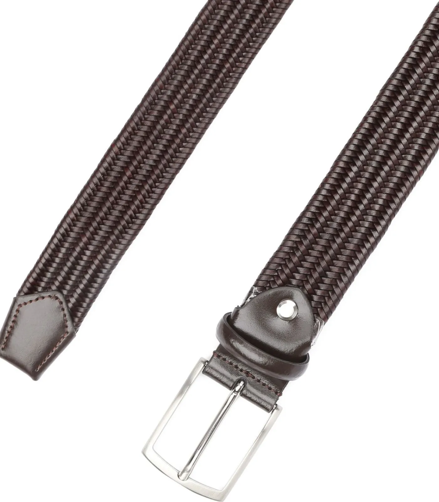 Heren Suitable Geweven Riem Donkerbruin