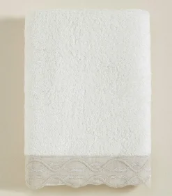 Chakra Gezichtshanddoek Border 50x90 cm Ecru