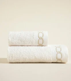 Chakra Gezichtshanddoek Corrente 50x90 cm Ecru-Goud