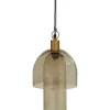 Clearance Gigi Hanglamp Dubbele Kap - Gehamerd Glas - Naturel - 31x22x22 Hanglampen