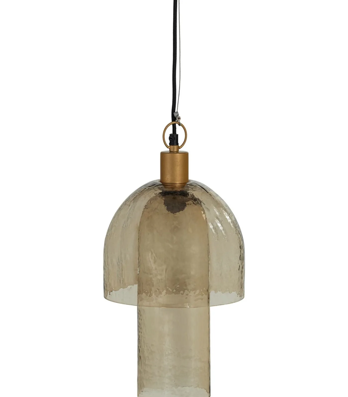 Clearance Gigi Hanglamp Dubbele Kap - Gehamerd Glas - Naturel - 31x22x22 Hanglampen