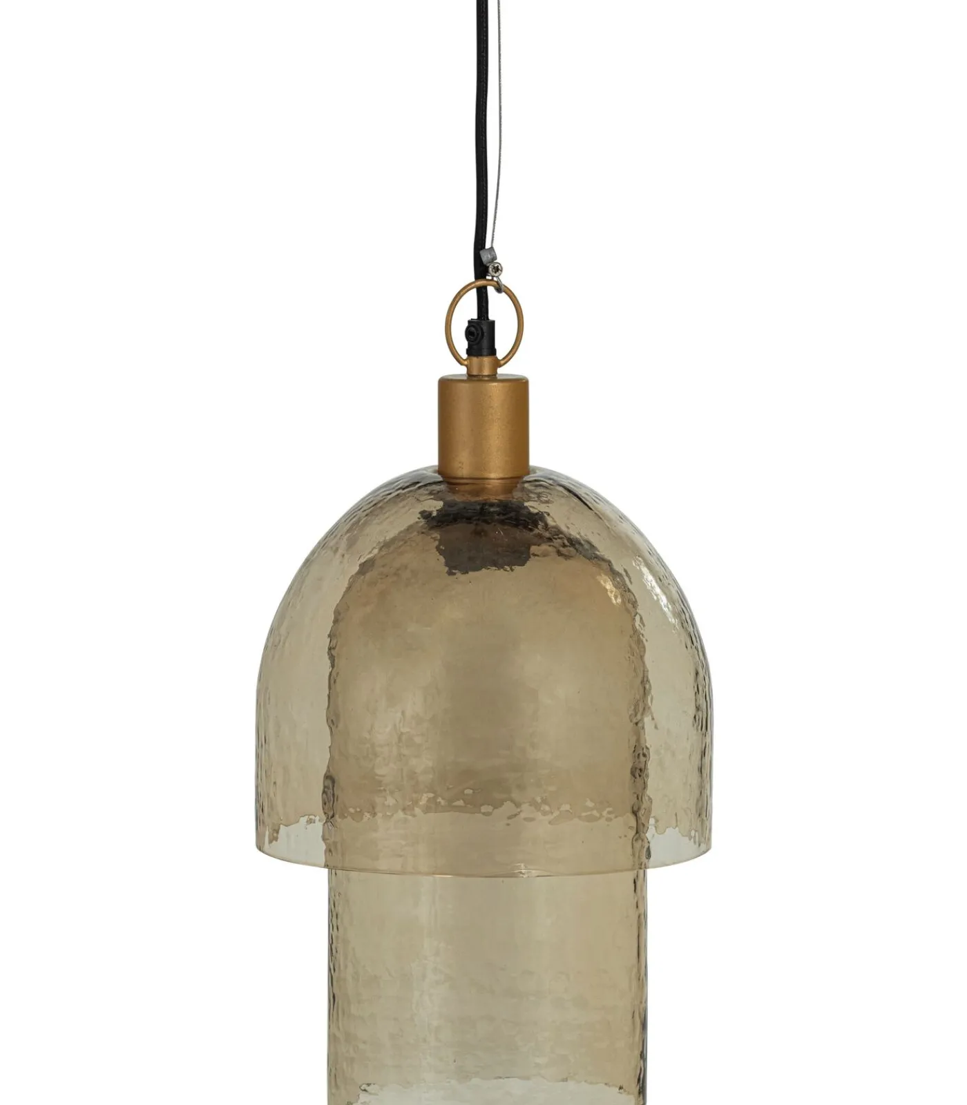 Clearance Gigi Hanglamp Dubbele Kap - Gehamerd Glas - Naturel - 31x22x22 Hanglampen