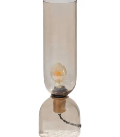 WOOOD Gigi Tafellamp Gehamerd Glas 38xØ15 cm - Naturel