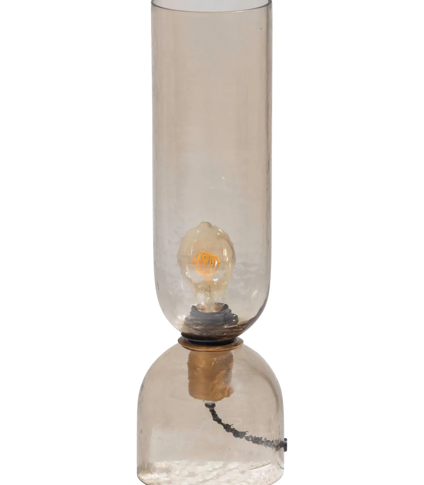 WOOOD Gigi Tafellamp Gehamerd Glas 38xØ15 cm - Naturel