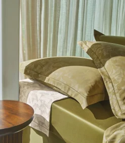 Online GINGKO Olive - Kussensloop Satijn katoen Kussenslopen