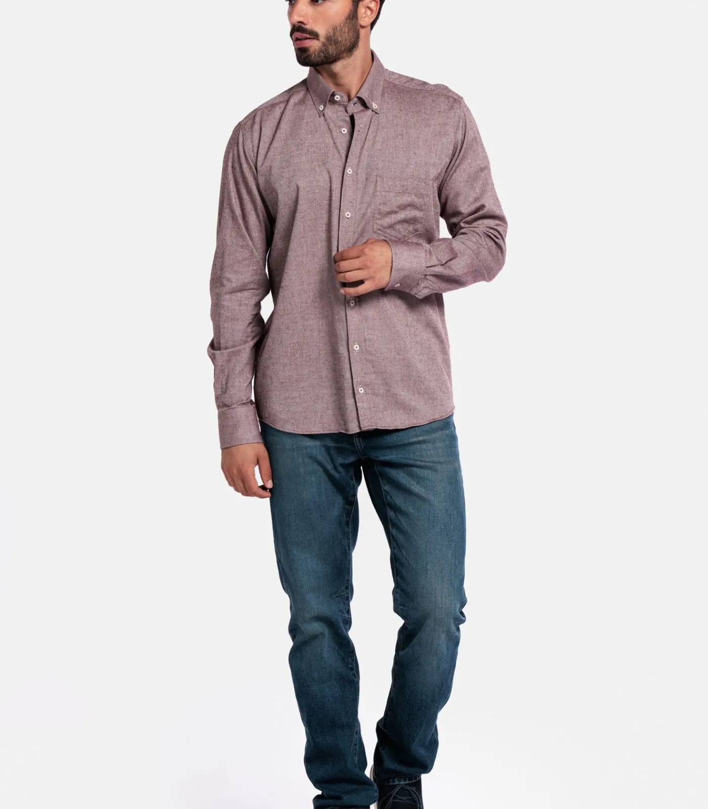 Heren Giordano Brando Flanel Overhemd – Rood