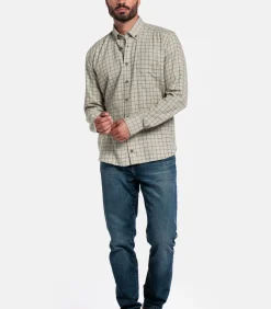 Heren Giordano Brando Flanel Overhemd – Groen