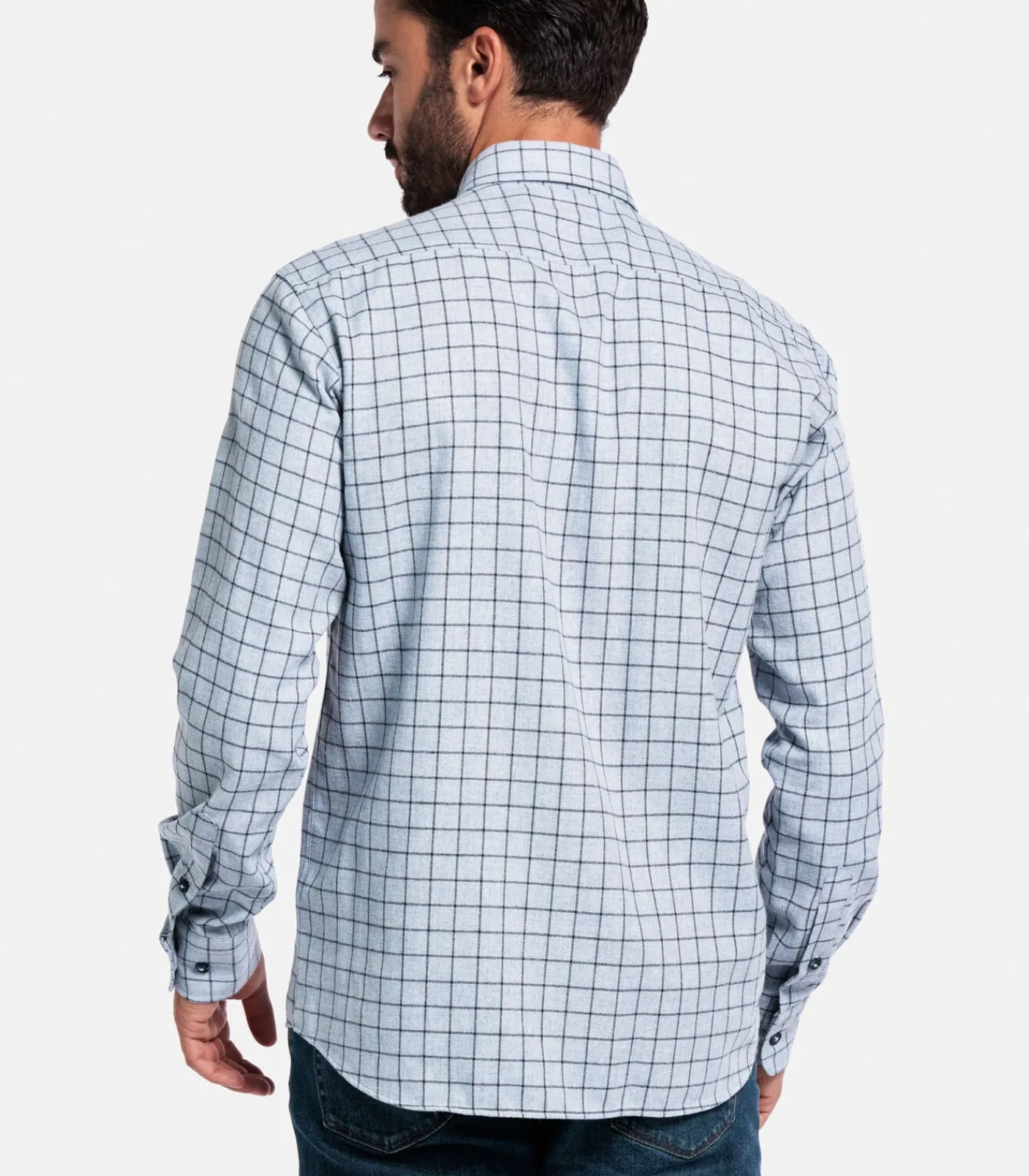 Heren Giordano Brando Flanel Overhemd – Navy