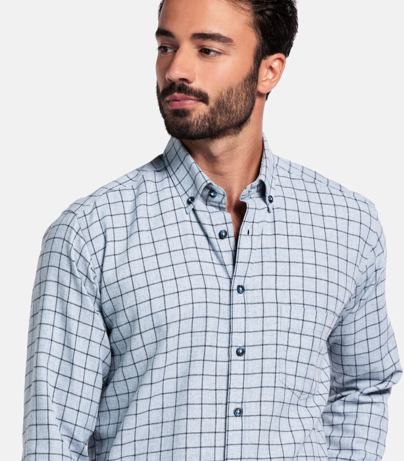 Heren Giordano Brando Flanel Overhemd – Navy