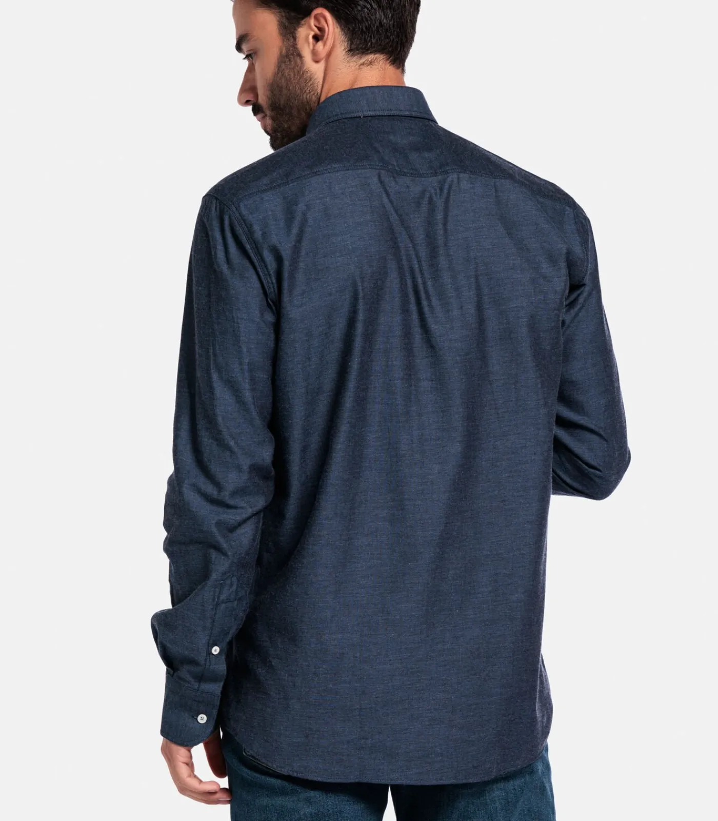 Heren Giordano Brando Flanel Overhemd – Navy