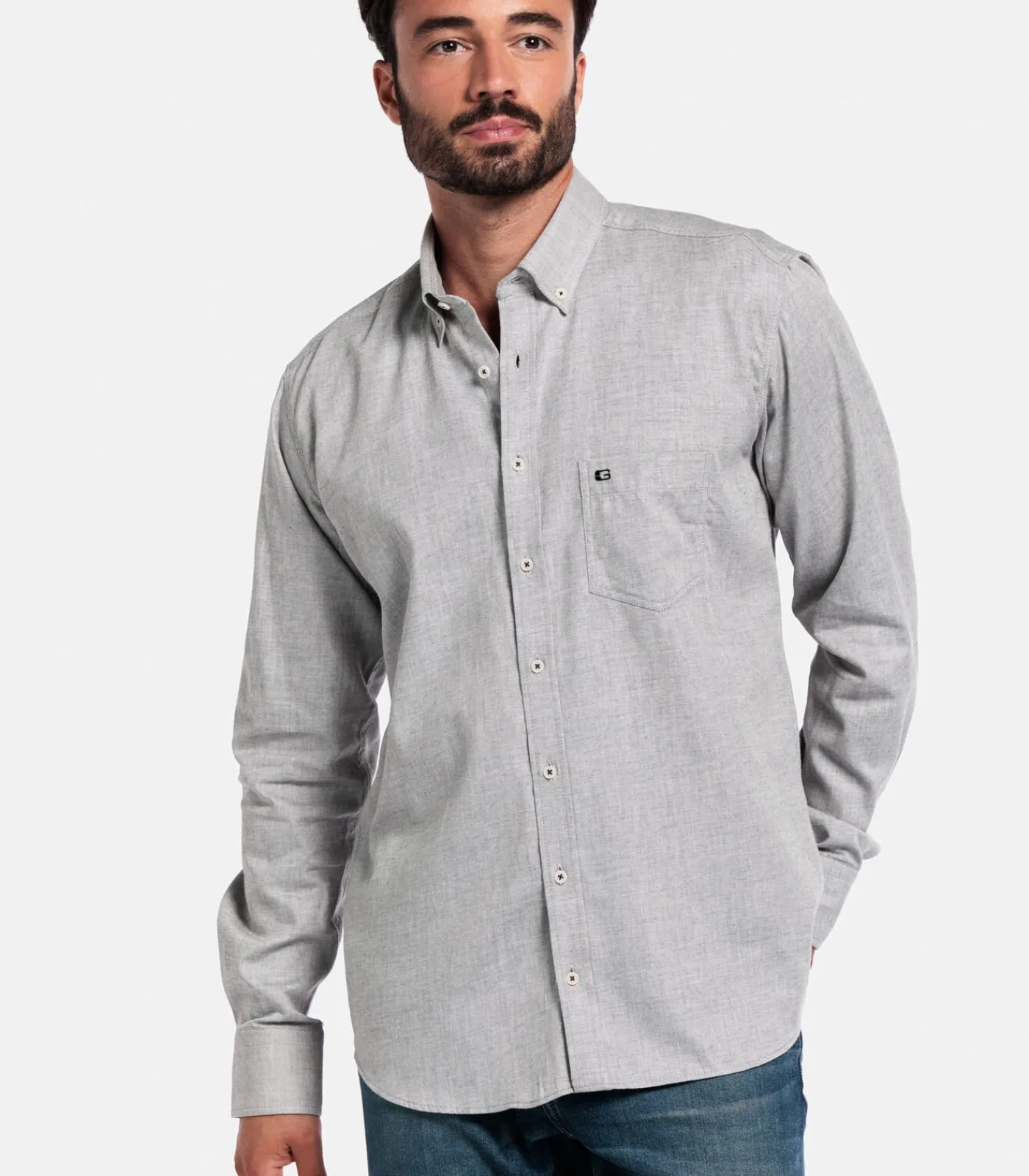Heren Giordano Brando Flanel Overhemd – Grijs