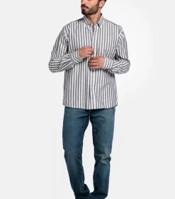 Heren Giordano Brando Gestreept Overhemd – Navy