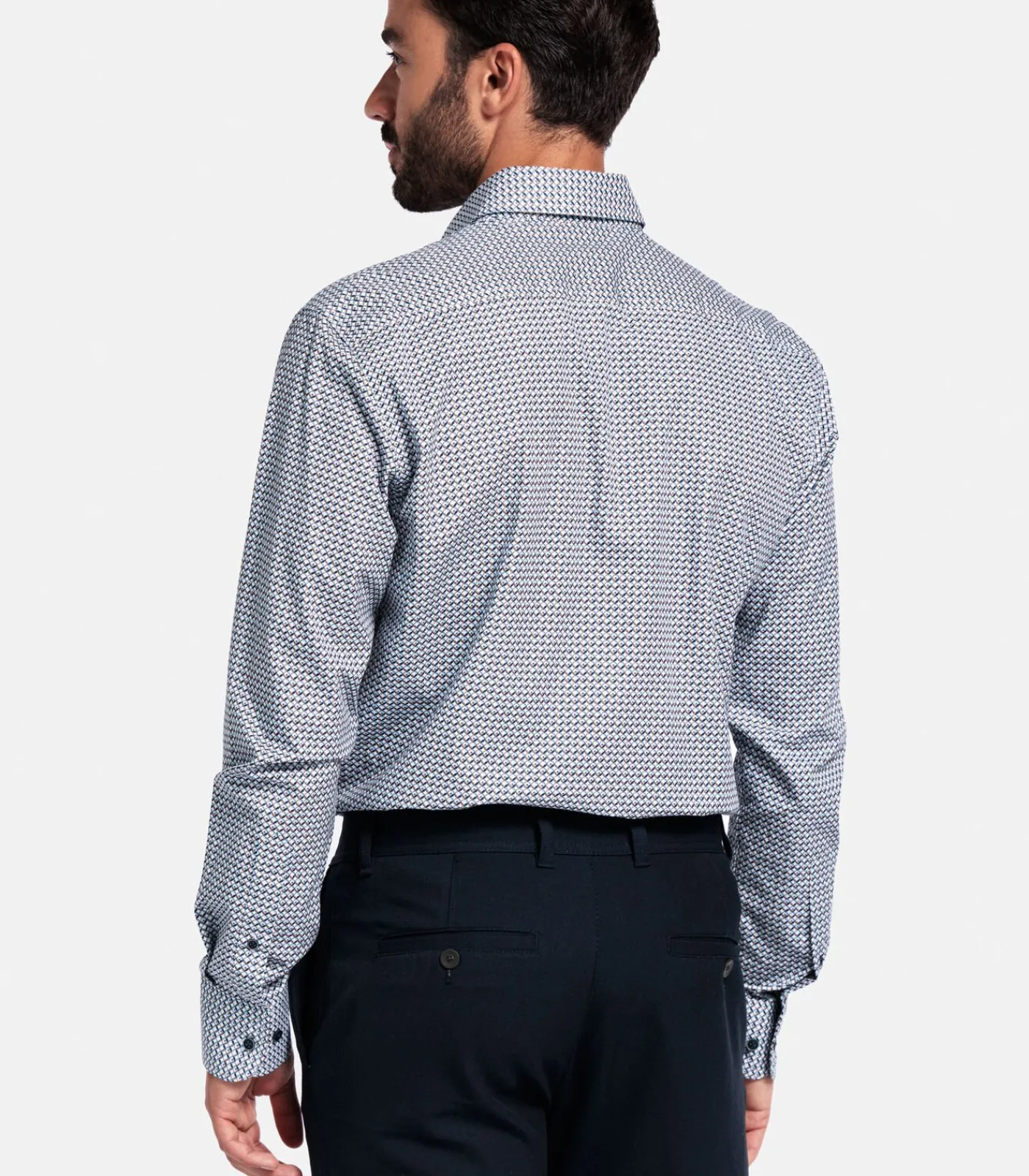 Heren Giordano Ivy Overhemd – Navy Print