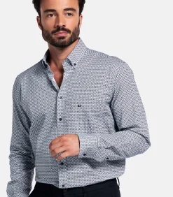 Heren Giordano Ivy Overhemd – Navy Print