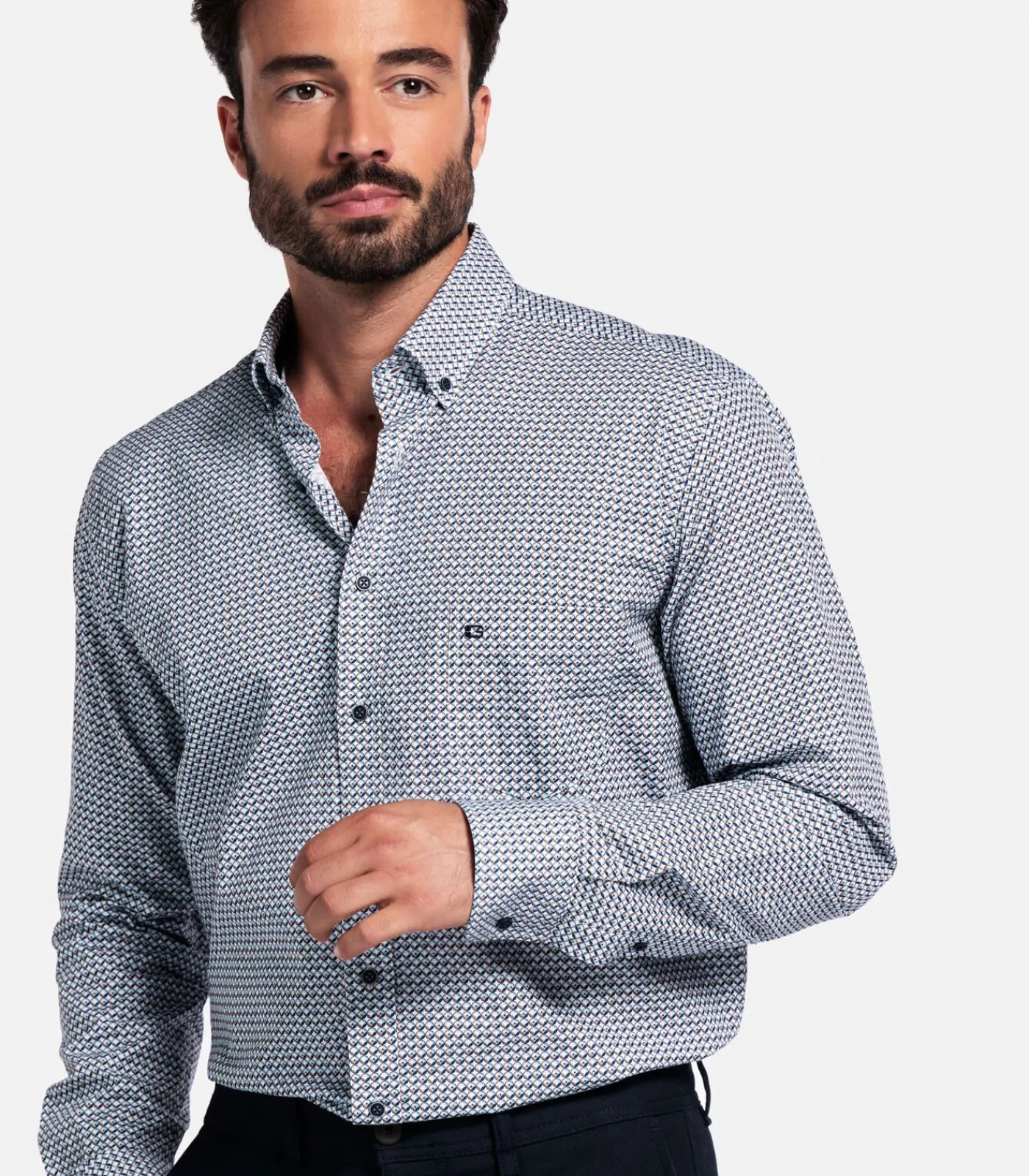 Heren Giordano Ivy Overhemd – Navy Print