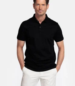 Heren Giordano Lino Liquid Cotton Polo – Zwart