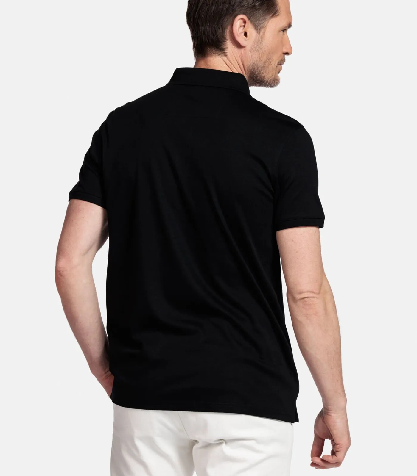 Heren Giordano Lino Liquid Cotton Polo – Zwart