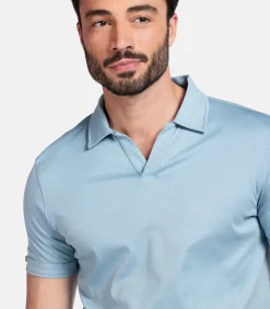 Sale Liquid Cotton Poloshirt – Lichtblauw Heren T-Shirts & Polo's