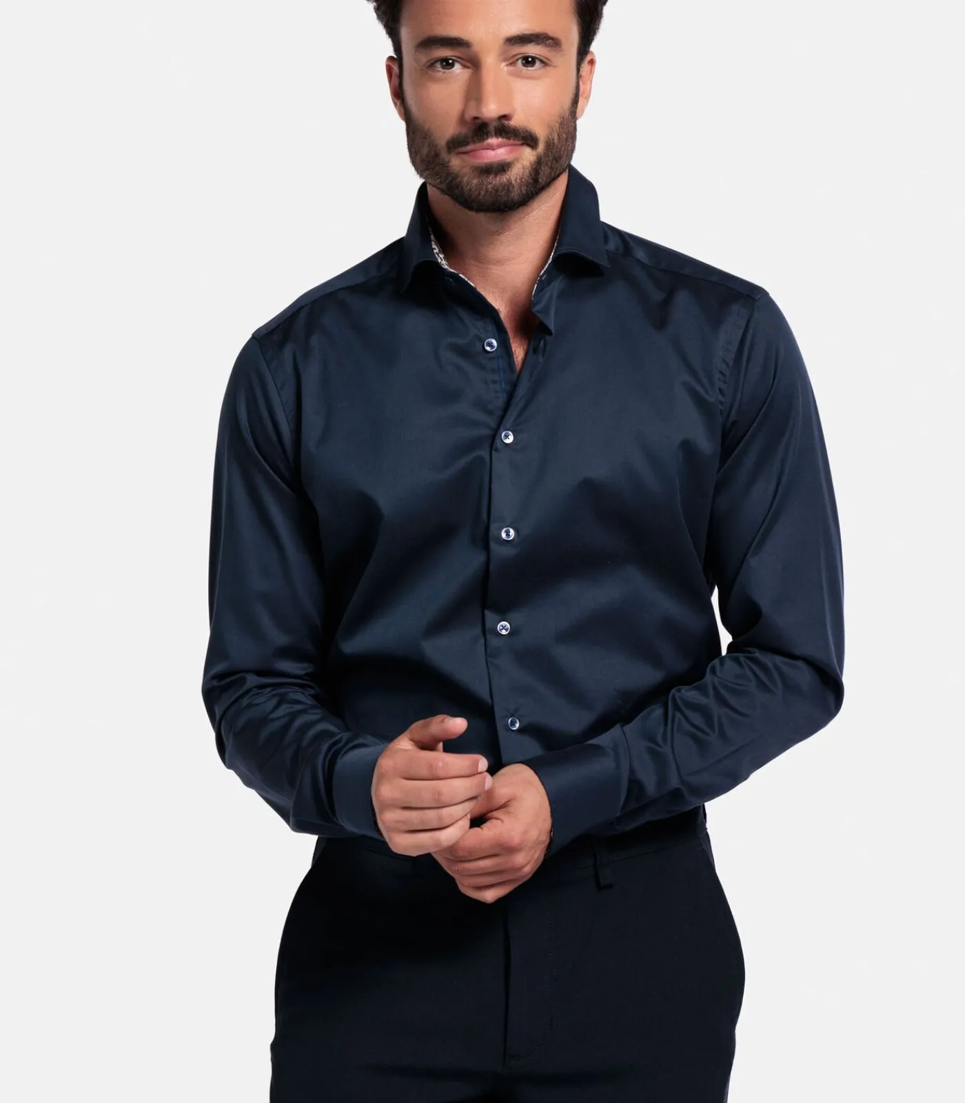 Heren Giordano Locarno Overhemd - Navy