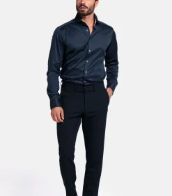 Heren Giordano Locarno Overhemd - Navy