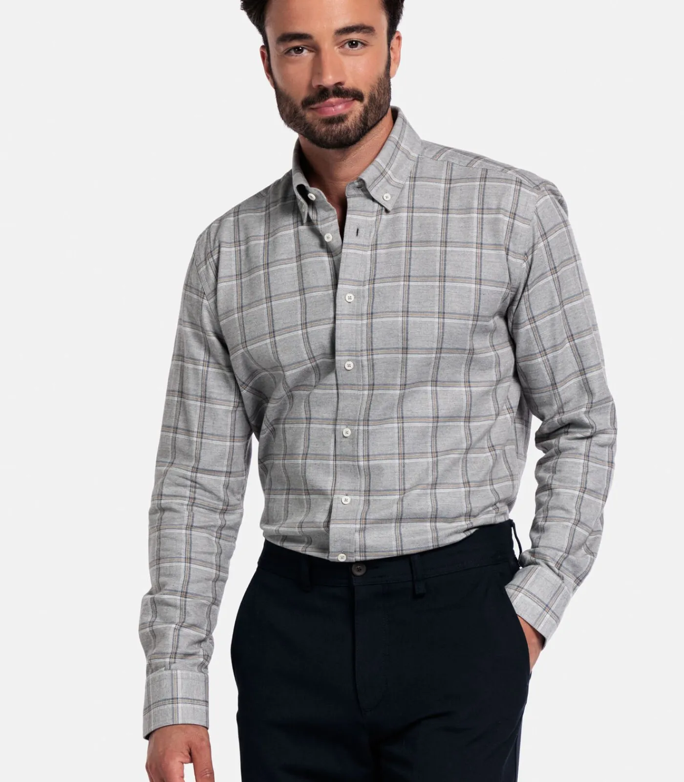 Heren Giordano Loretto Overhemd – Soft Grey