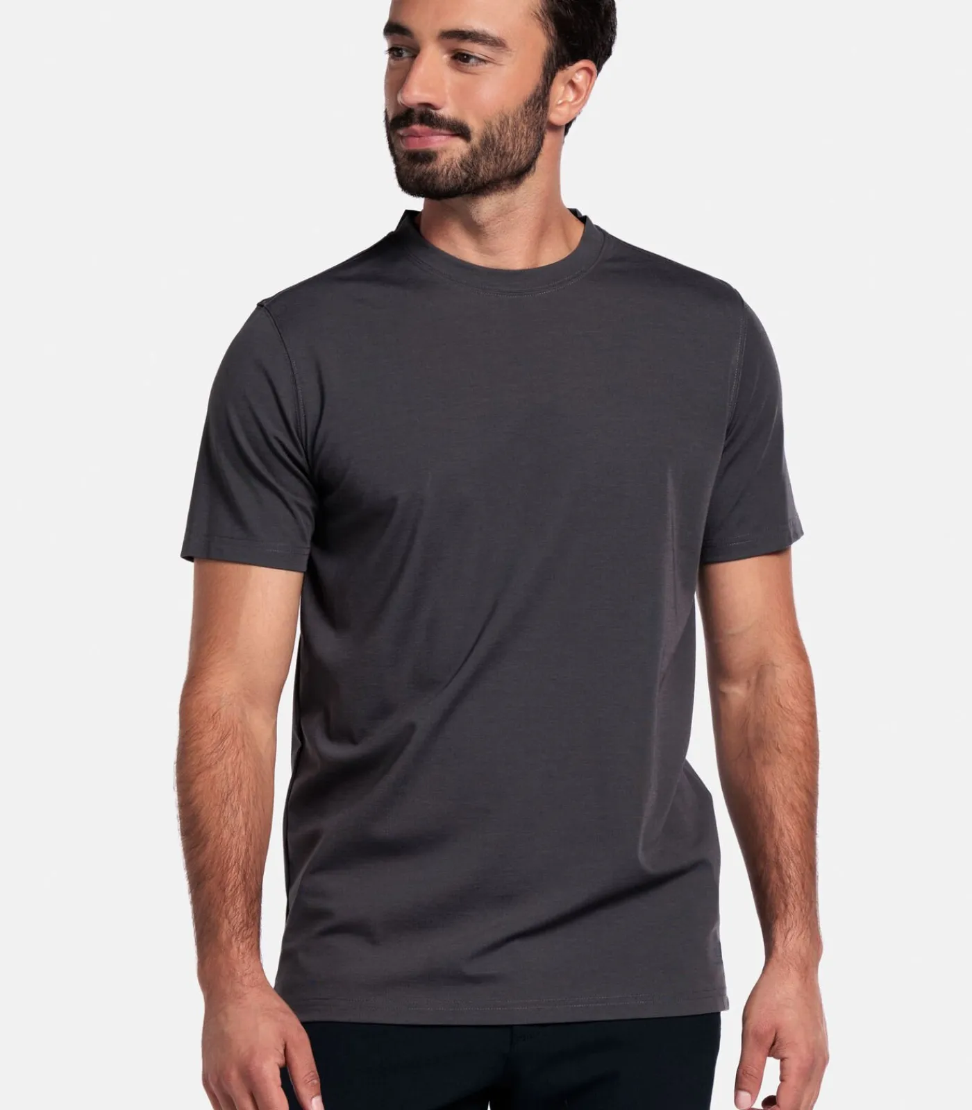 Heren Giordano Luca Liquid Cotton T-shirt – Soft Grey