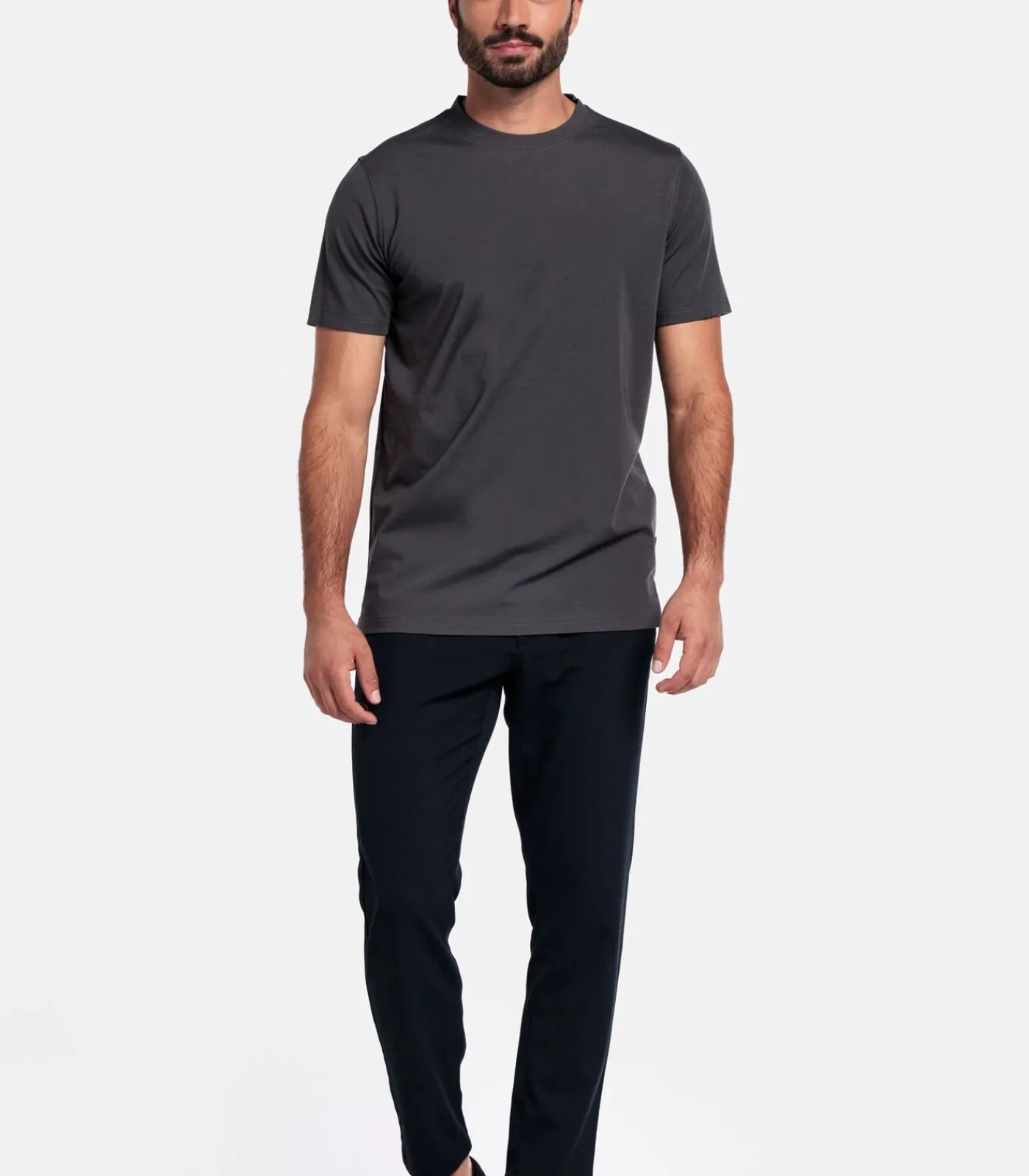 Heren Giordano Luca Liquid Cotton T-shirt – Soft Grey