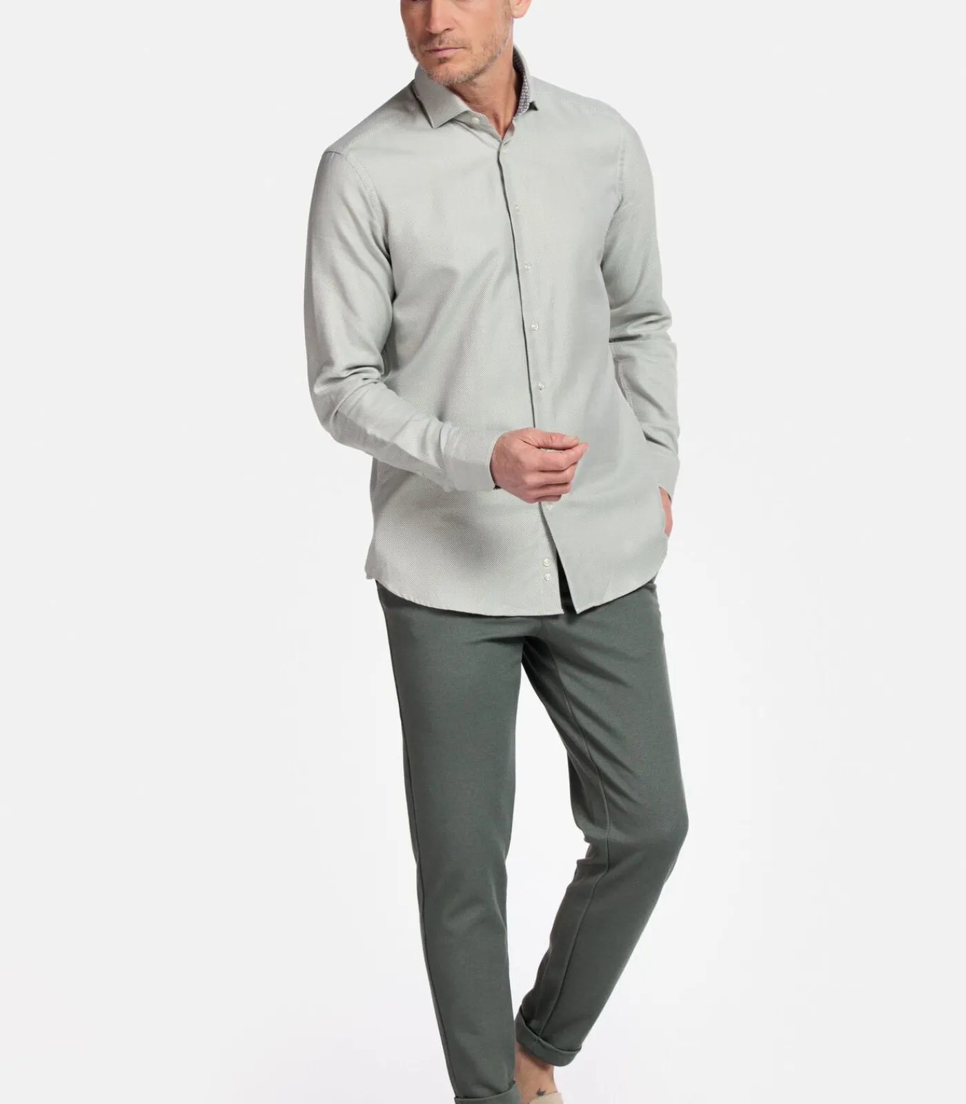 Heren Giordano Maggiore Overhemd – Groen