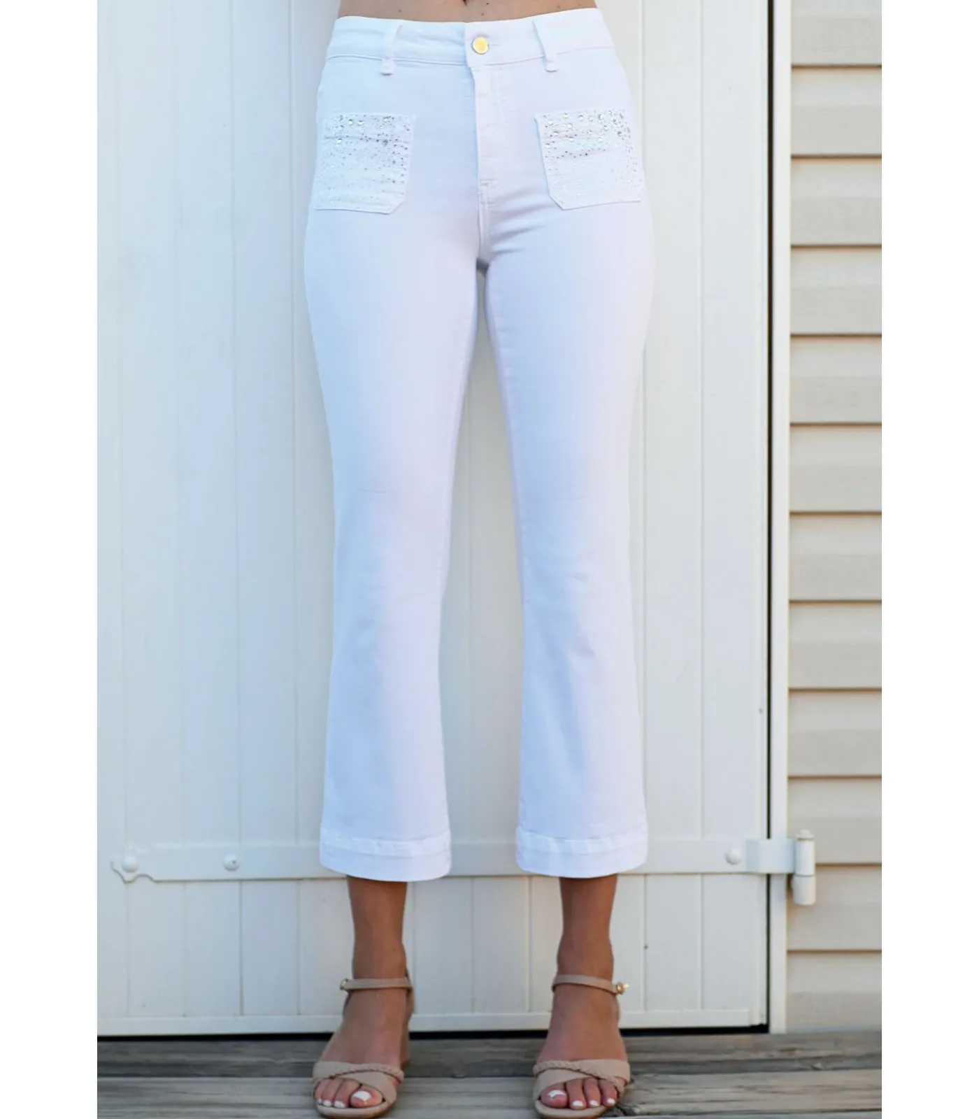 Hot GIULIA - WITTE DENIM 7/8 JEANS DAMES Jeans