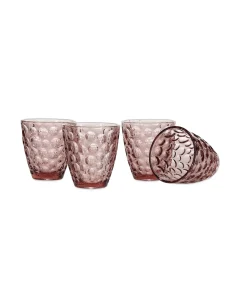 New Glas 22cl roze Bubble - set/4 Glazen & Karaffen
