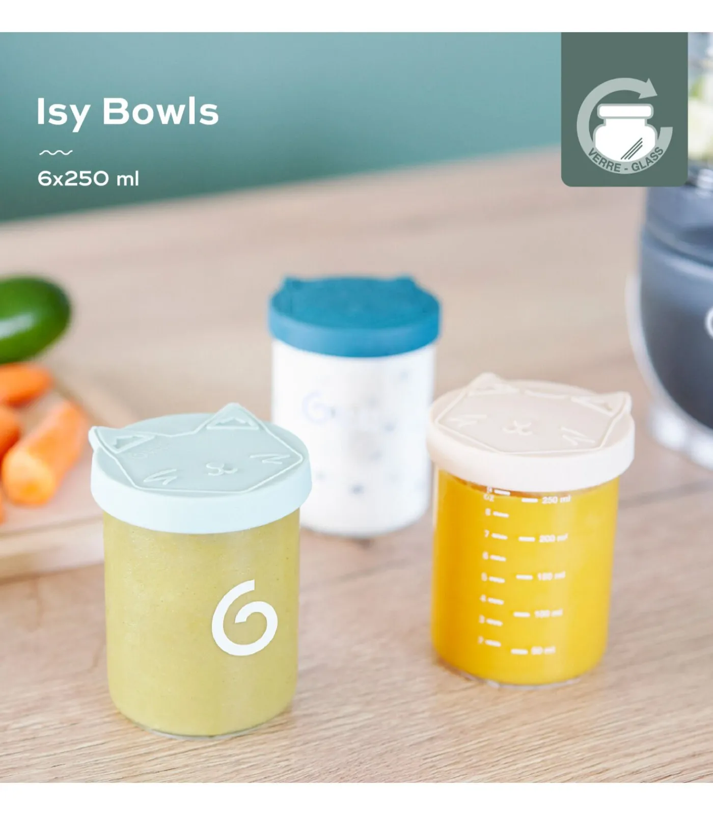 Outlet Glazen voorraadpotten ISY BOWLS Kinderen Babyuitzet